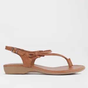 Women's Thong Flat Sandal in Tan Multi - 10732