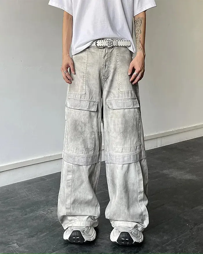 Y2K Wide Leg Jeans Grey